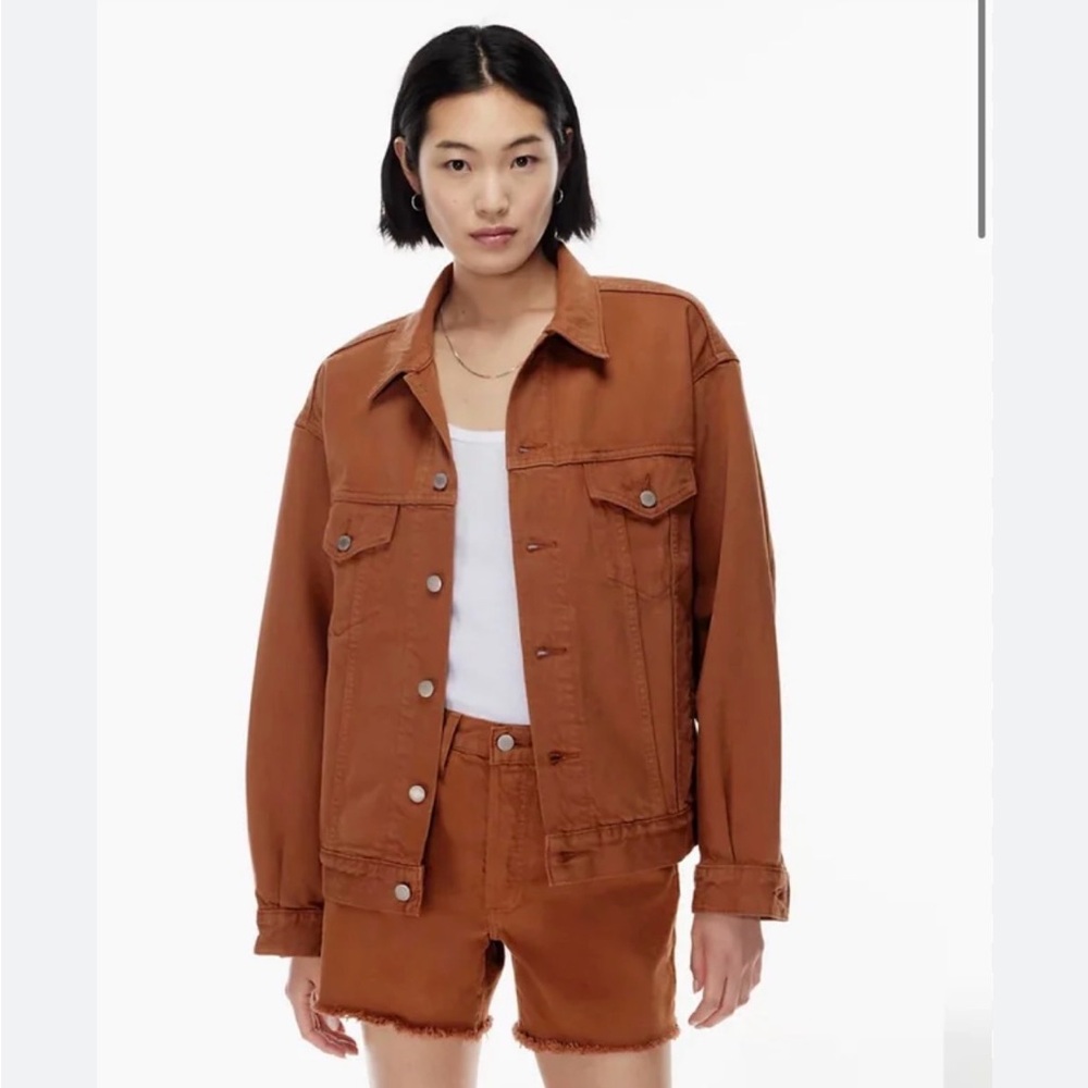Aritzia Denim Forum Ali Denim Jacket Rust